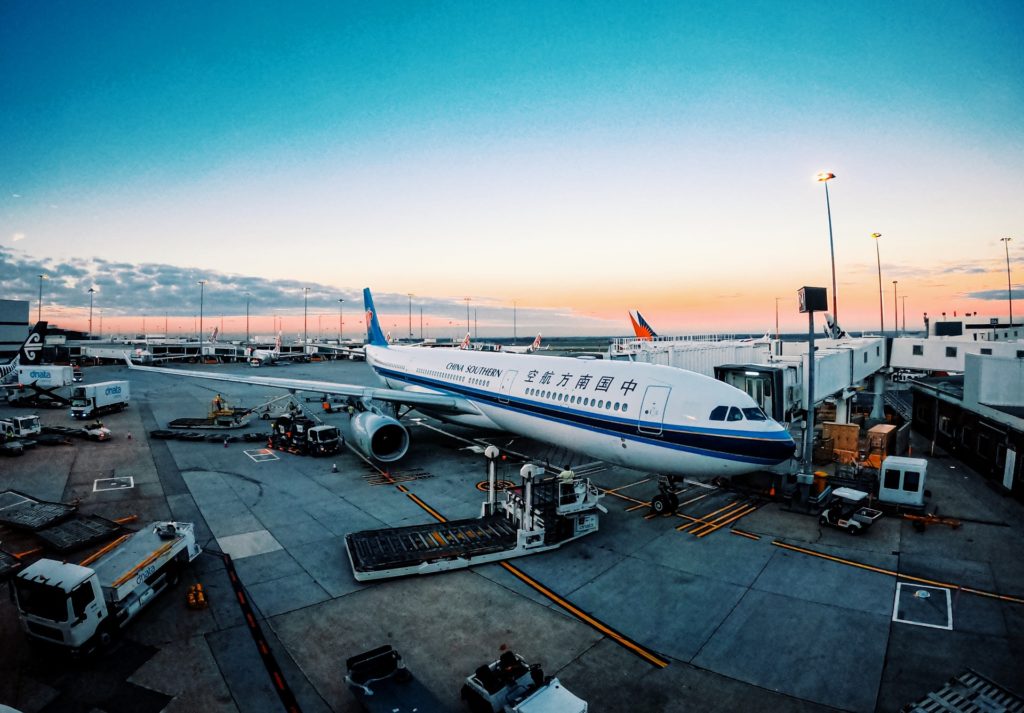 Picture of air[lane sitting in the tarmac