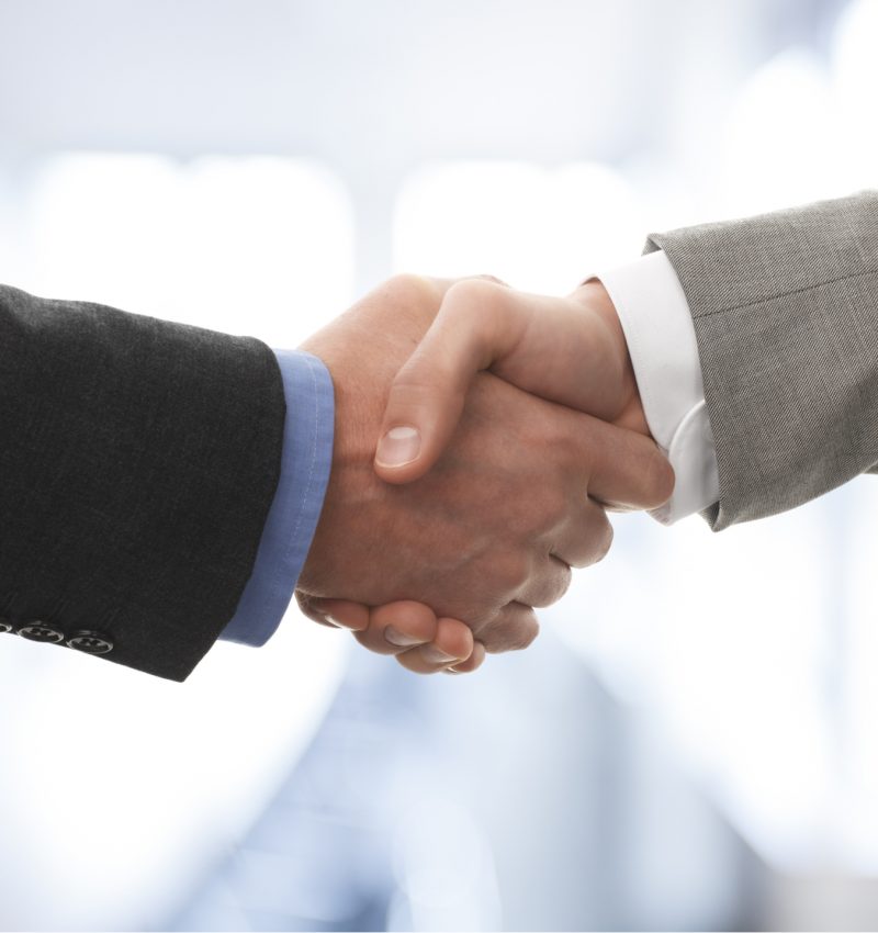 Two businessman handshaking